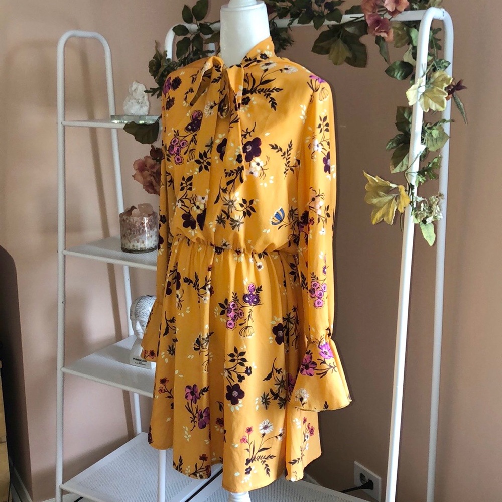 SHEIN | Vintage Mustard floral dress
